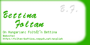 bettina foltan business card